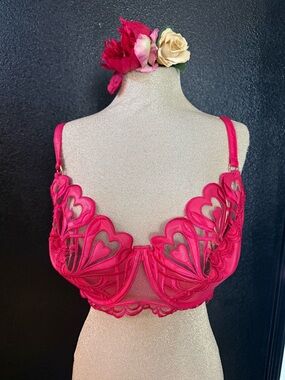 Fuchsia Lace Underwire Bra - Women's Intimates